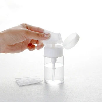 

Travel 50ml 200ml Push Down Empty Pump Dispenser For Nail Polish Remover Alcohol Toner Makeup Remover Clear Bottle Accessories