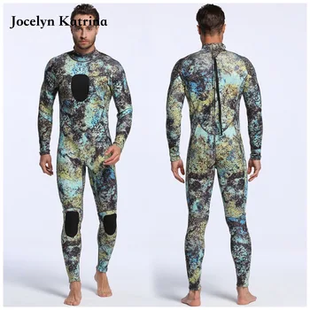 

Chloroprene rubber blue camouflage diving suit hunting diving suit men's camouflage clothing 3mm diving suit one piece wetsuits