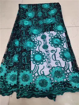 

African Laces Fabric with Embroidered 2019 Nigerian Net Laces Fabric High Quality Stones Beaded French Tulle Mesh Lace Fabric