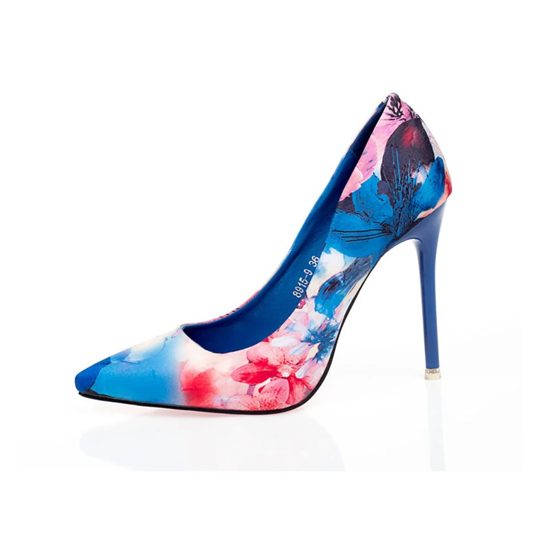 rose Mode Nightclub Stiletto Chaussures Fleur Flore Pompes Bleu Talons En De Mariage Sexy Bout Daim Hauts Femmes Pointu À xRfqwaUZ0R