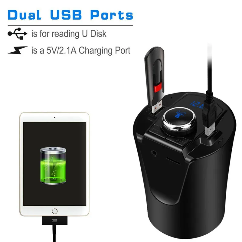 1 х Автомобильный приемник адаптер для громкой связи Bluetooth 5 в 2 А зарядное
