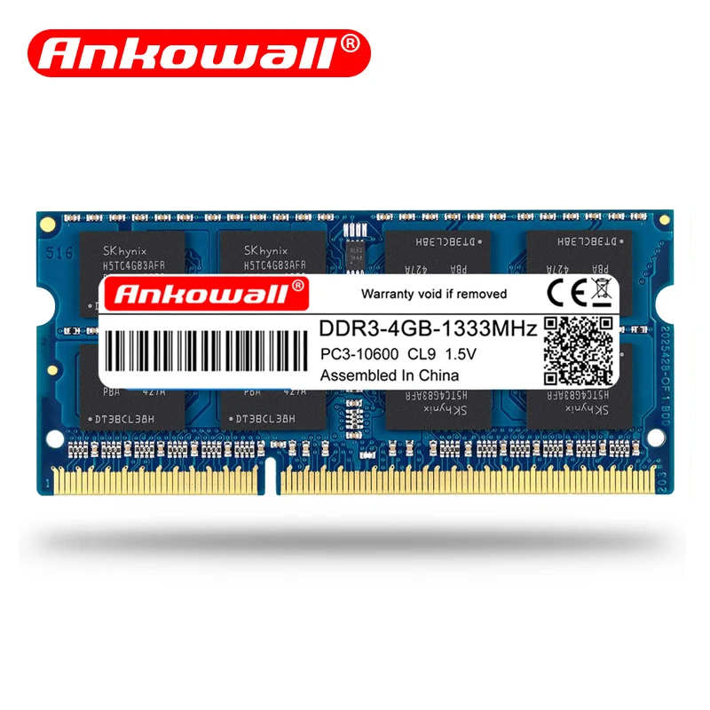 Бренд Ankowall ddr3 ram 8 ГБ 4 ГБ 2 Гб Память для ноутбука ноутбук ddr3l SO-DIMM 1066 1600 1333 МГц 204pin 1,35/1,5 в пожизненная Гарантия