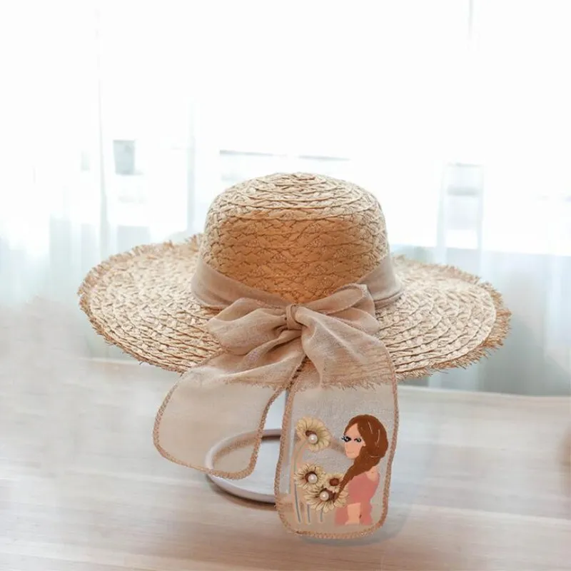 Женские летние sunbonnet солнце пляж крышка garishness Natrual рафии соломенная шляпа женские классические модные уличные Женские шляпа от солнца