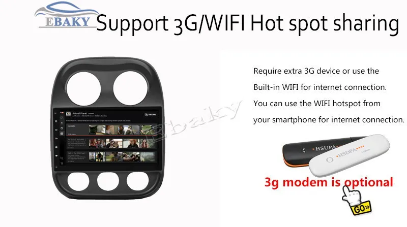 Excellent NaviTopia 10.2inch Octa Core 8 core RAM 2G ROM 32G Android 8.1 Car Radio player 2016- for Jeep Compass 30