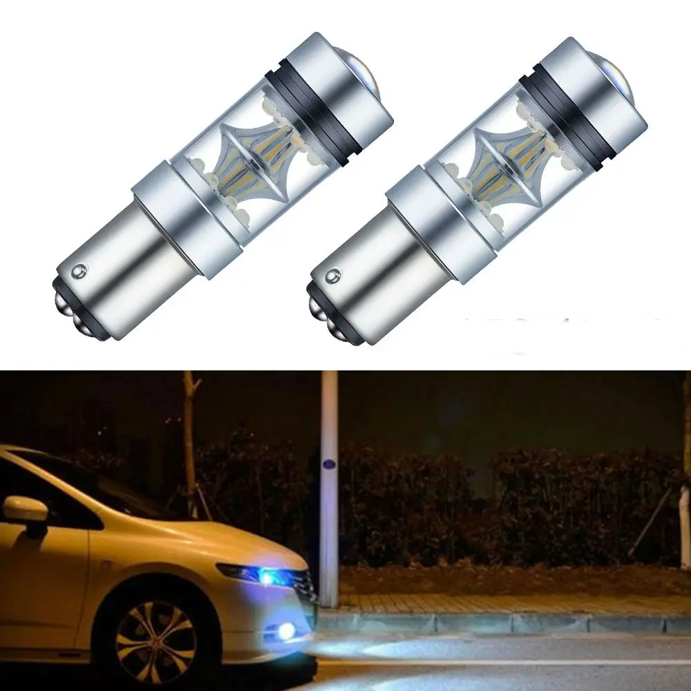 

Skuer 2x Auto 1157 BAY15D P21W 7506 CREE Chips 100W 6000K Car LED Backup Reverse Socket Tail Light Turning Parking DRL