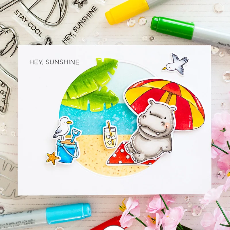 

Hippo Bee Cow Rabbit Animals Silicone Stamp for DIY Craft Making Gift Card Album Scrapbooking Stamping 4 x 8 inch New 2019