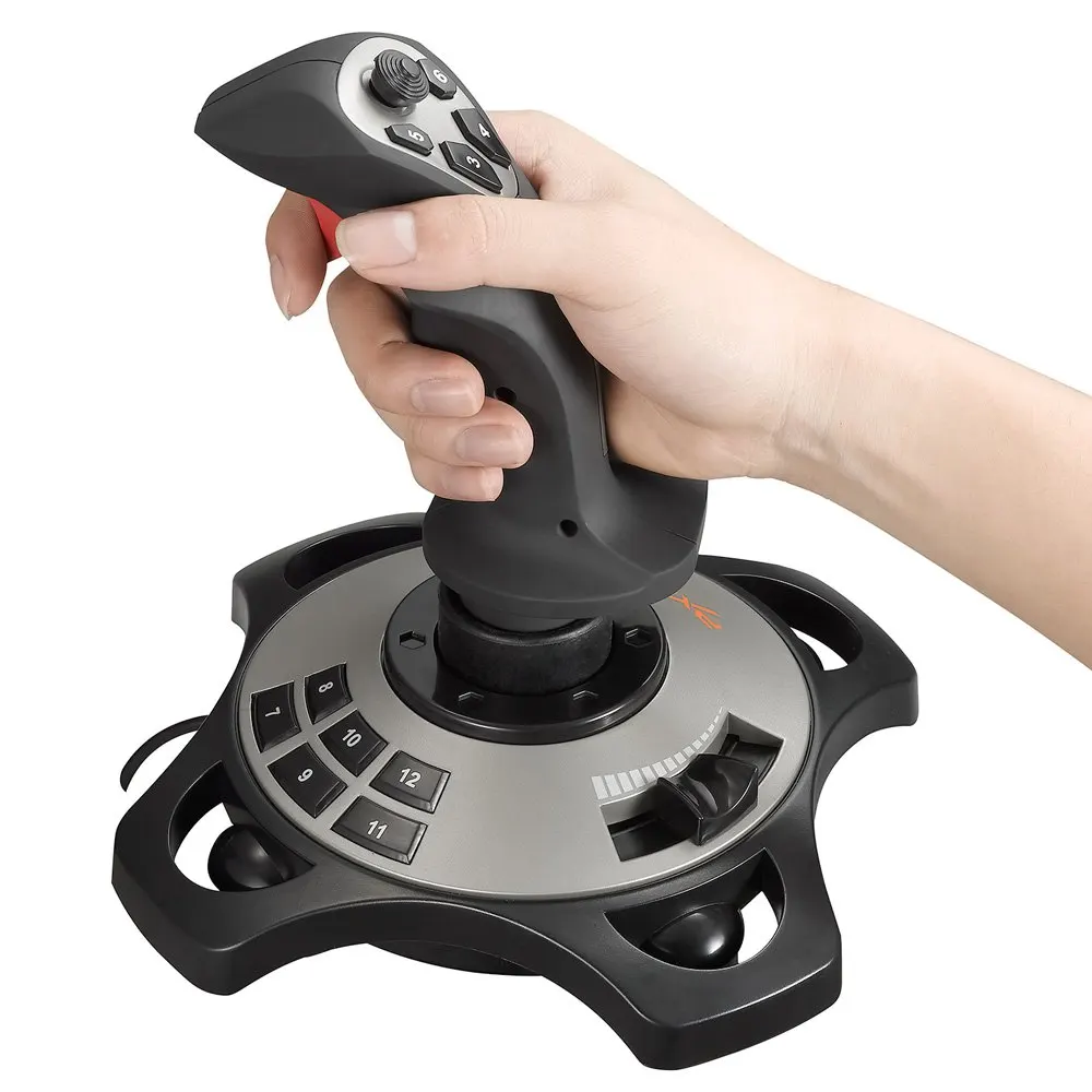 PXN 2113 Thunder Pro con cable Gaming Flight Joystick simulación juego Rocker 4 ejes vibración controlador para Windows 10 Unid ordenador - 1