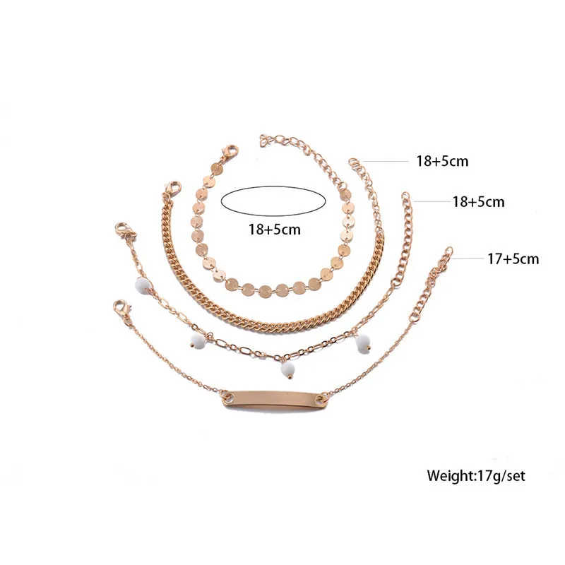 Модный женский браслет в богемном стиле, 4 шт./набор, винтажные браслеты золотого цвета, модные вечерние ювелирные изделия, подарок