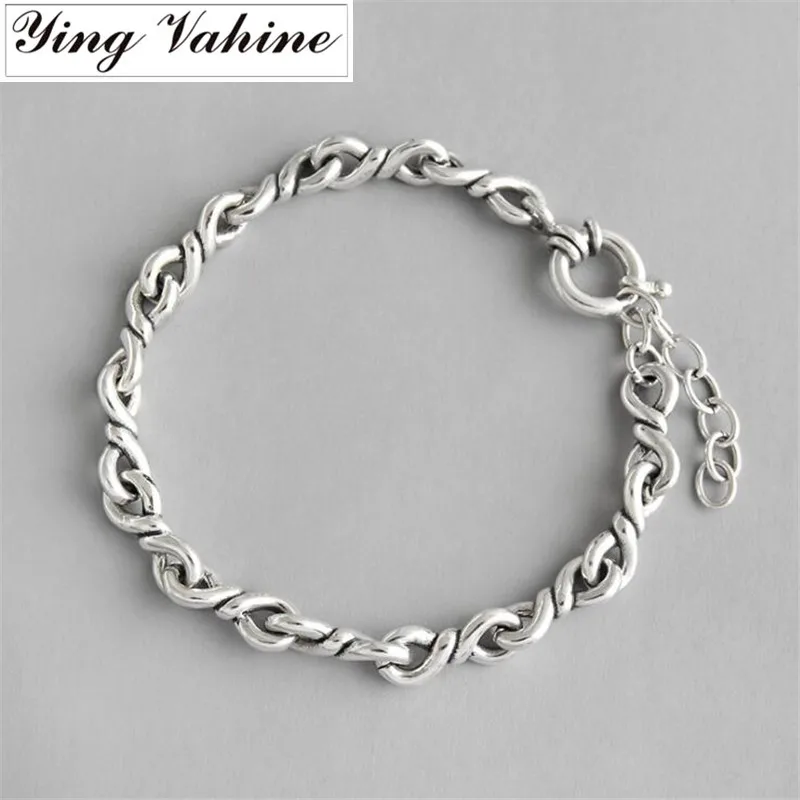 

ying Vahine Personality Neutral Men and Women Bracelet 100% 925 Sterling Silver Vintage Bracelets for Women Pulsera Hombre
