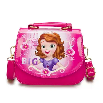 

New Fashion Children Cartoon PU Princess Pattern Girls Handbag Lovely Kids Shoulder Bag Girls sofia Messenger bags for girls