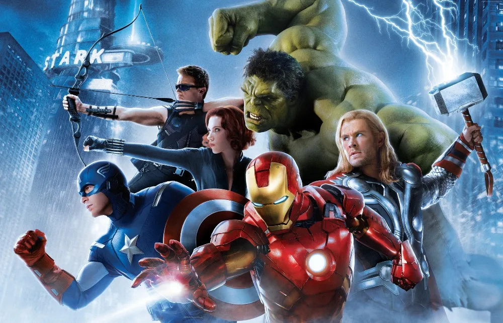 Popular Marvel Movie Avengers Super Hero Canvas Silk