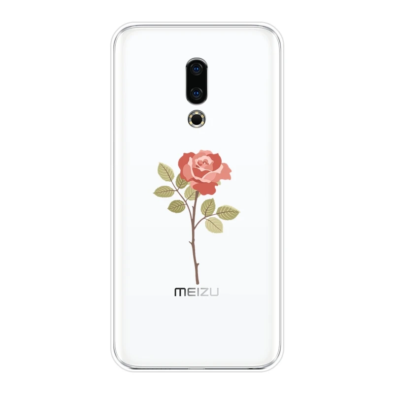 Чехол для Meizu U10 U20 Pro 6 7 Plus Мягкая силиконовая задняя крышка с цветочным рисунком