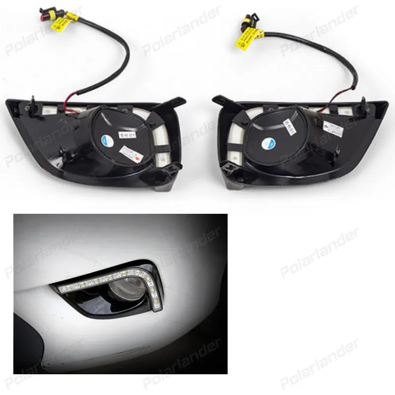 2 pcs fog lamp Waterproof ABS Turn Signal 12v 6000K LED CAR DRL daytime running lights for T/oyota V/ios 2014-2015