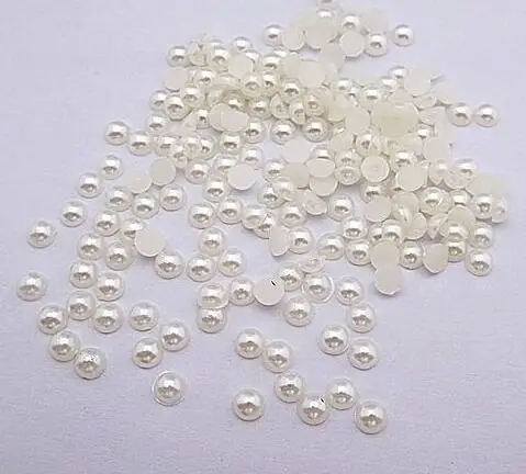 

4/6/8/10/12mm White/Ivory/Random Flatback Half Round Pearl Craft ABS Imitation Pearl Resin Scrapbook Beads DIY Decorate