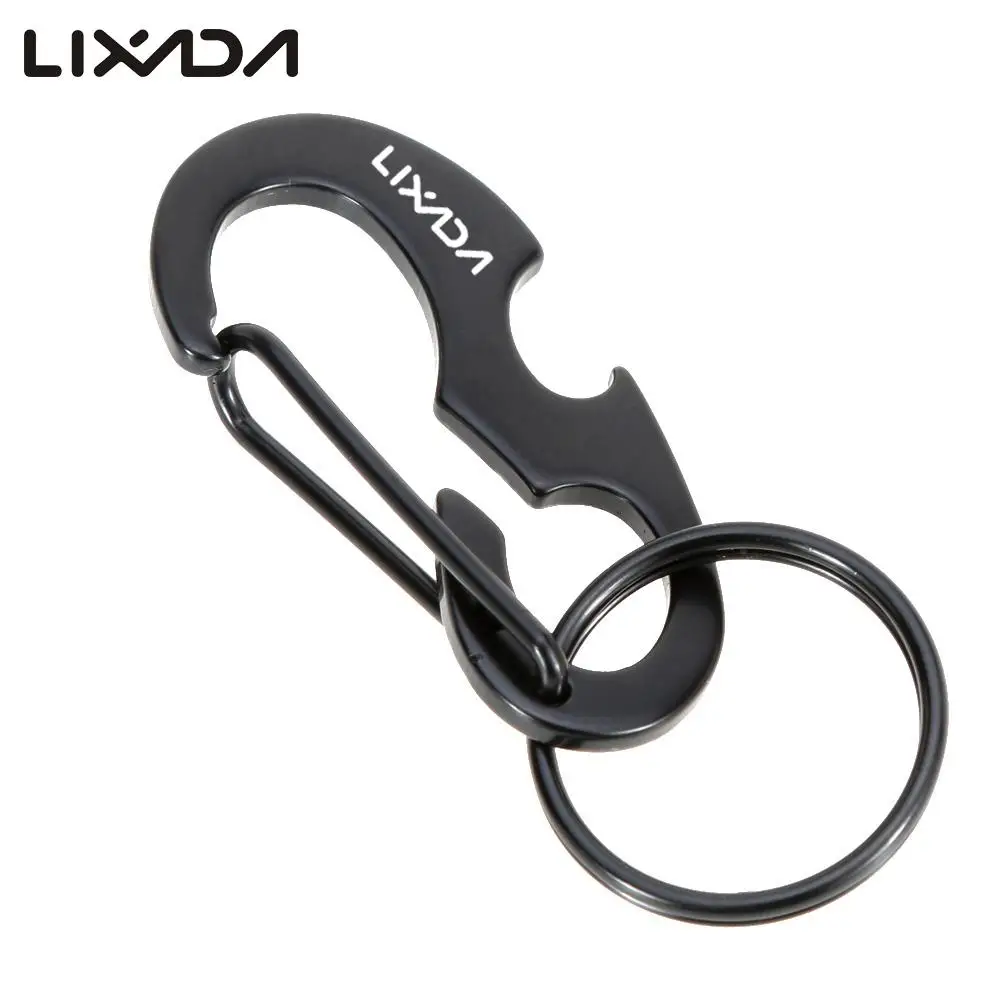 

Lixada D Shape Buckle Snap Clip Outdoor Camping Carabiner Multifunctional Pocket Tool Bottle Opener Keychain Ring