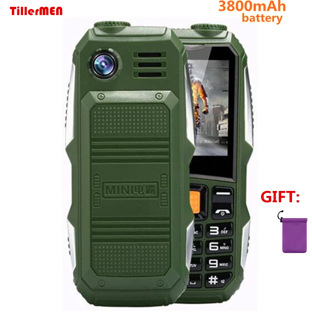 

Big battery 3800mAh Phone Dual sim GSM dustproof shockproof cell Phone big torch Speaker Senior Elder mobile phone Russia SOS