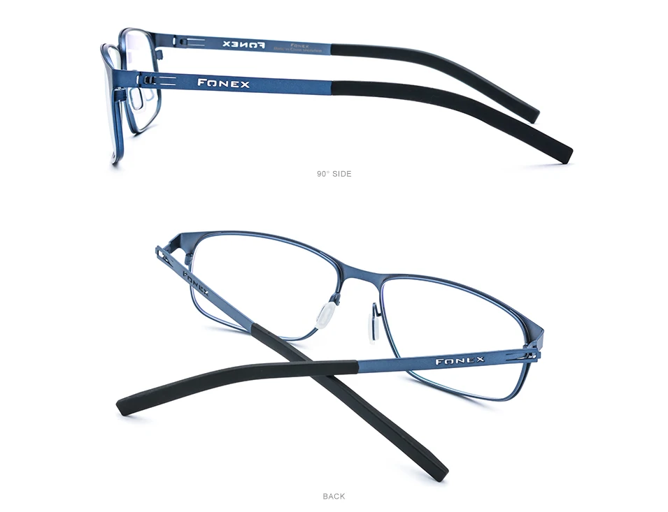 FONEX сплав оптические очки для мужчин квадратный близорукость по рецепту оправы для очков мужские металлические корейские Безвинтовые очки 983