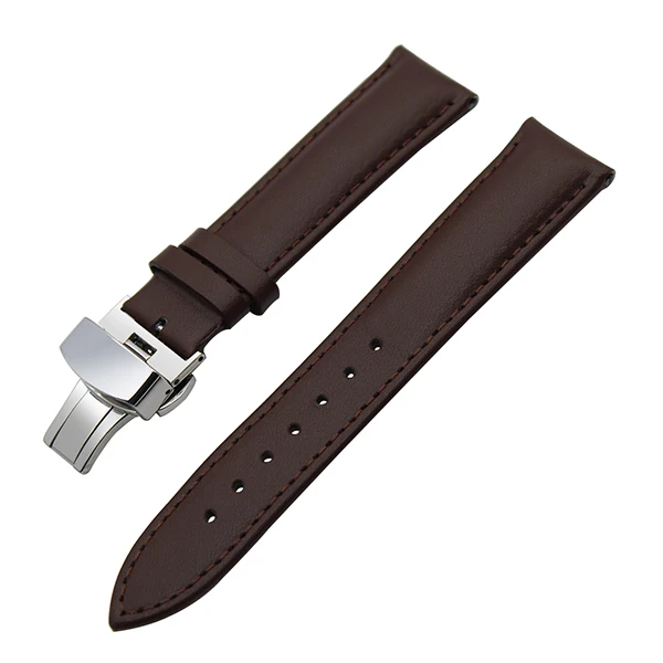 Dark Brown Ремешок для часов из натуральной кожи 18 мм 20 мм 22 мм для Casio BEM 302 307 501 506 517 EF MTP Бабочка Пряжка ремешок браслет на запястье - Цвет ремешка: Dark Brown