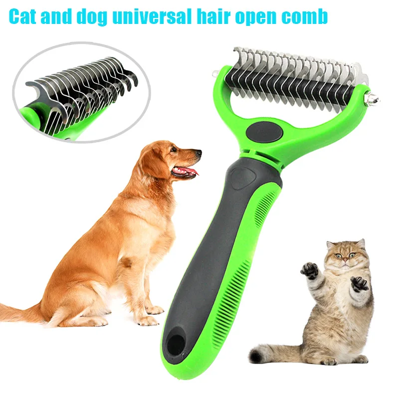 

Convenient Pet Dogs Cats Dematting Comb Tool Grooming Undercoat Rake with Dual Side Pets Products Hogard JY30