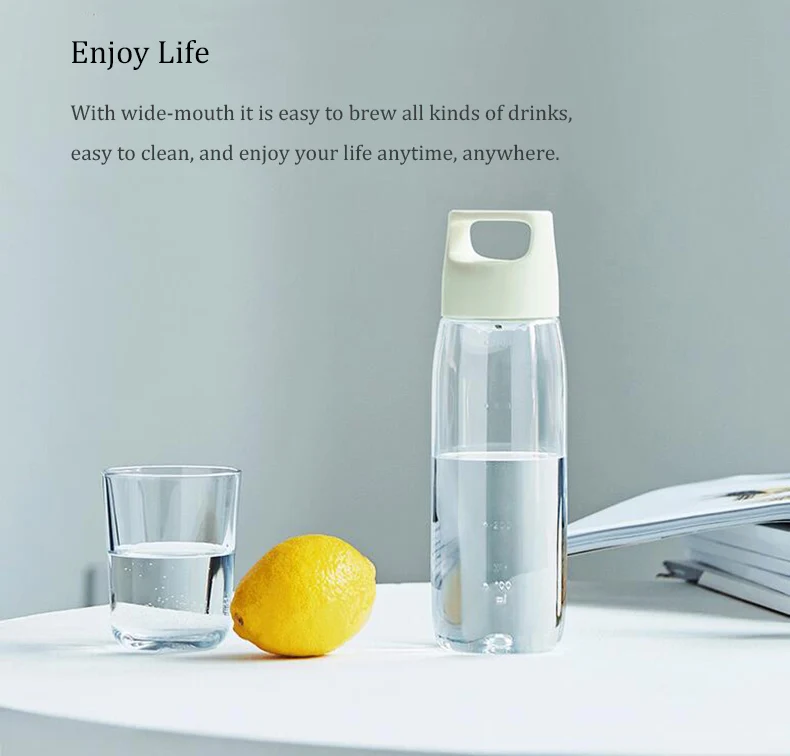 Xiaomi Fun home sport water bottles Tritan  550ml Portable Drinkware Protein Shaker bpa free sport bottle Camping Hiking Plastic (3)