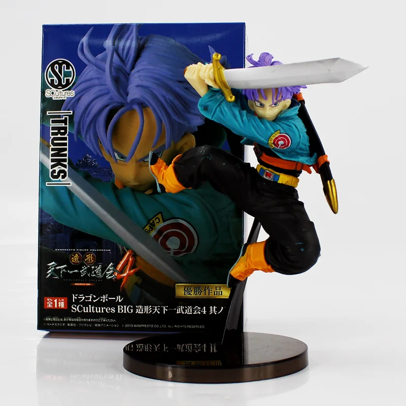 

16cm Dragon Ball Z Super Saiyan Trunks with sword jumping Torankusu budokai scultures big pvc action figure model toy gift