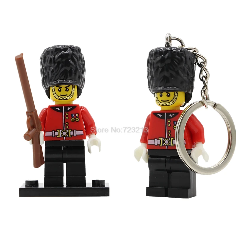 

Single Sale New British Guard Figure Keychain Household Guards Division British Army Building Blocks kits bricks Toys