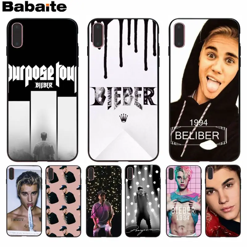 

Babaite Popular Singer Justin bieber TPU black Phone Case Cover Shell for iPhone 8 7 6 6S Plus 5 5S SE XR X XS MAX Coque Shell