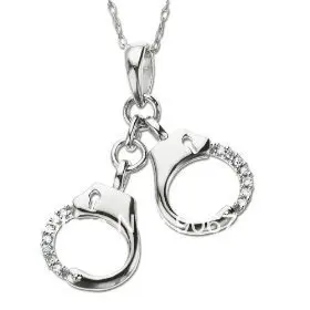 

20pcs a lot rhodium plated handcuff with crystal pendant necklaces