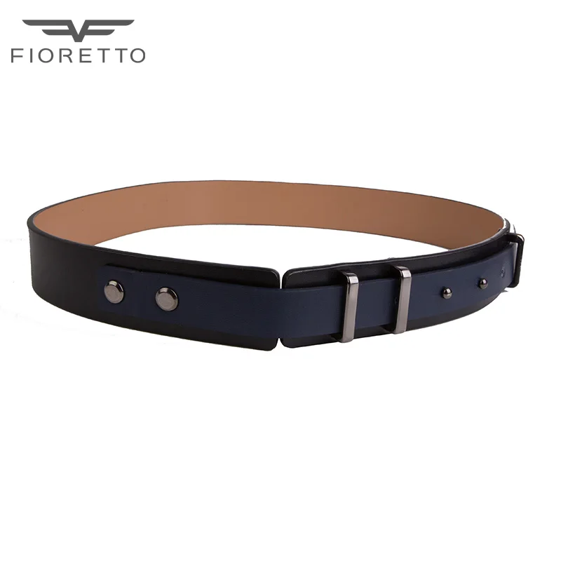 

Fioretto 2017 Stylish Ladies Leather Belt for Dress Premium Cowhide Fashion Women Belt without Buckle Wide Waistband Punk Belts