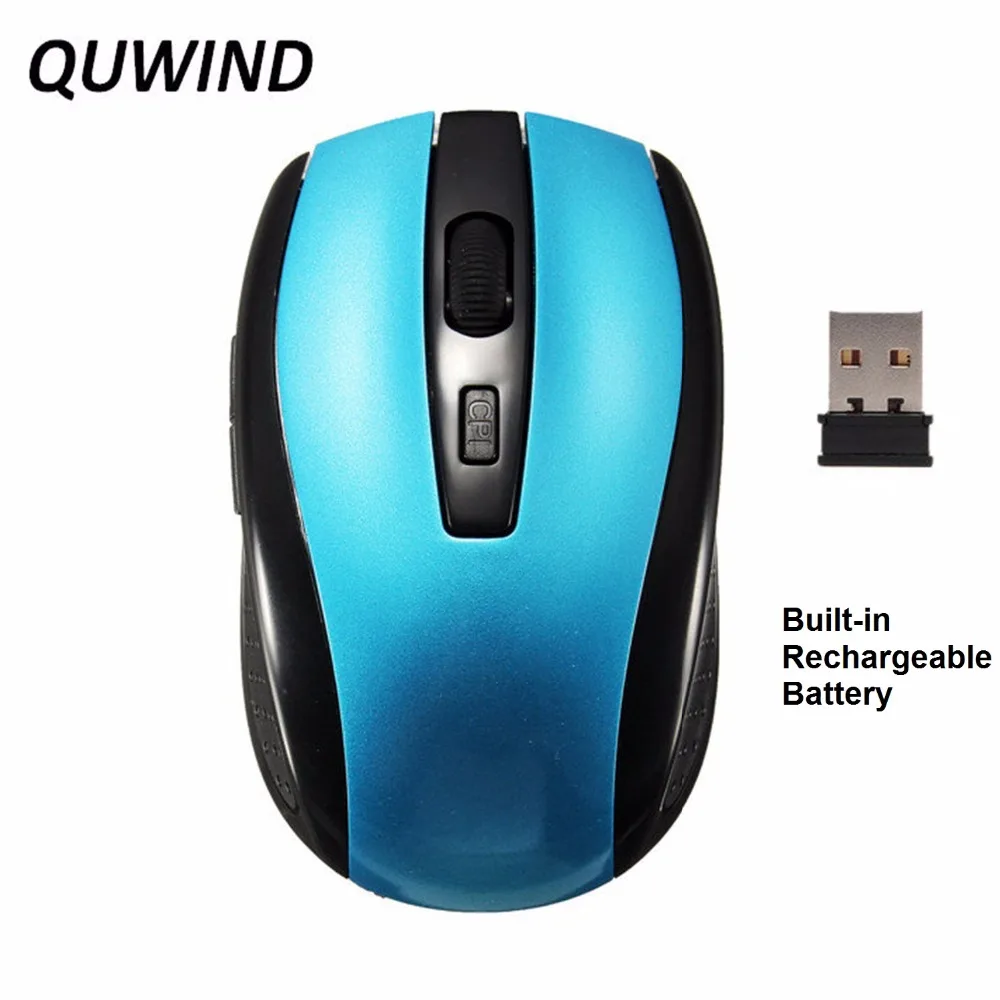 2.4G Wireless Rechargeable Scroll Wheel 6 Button 800 To1600DPI Office Mouse For Computer Desktop