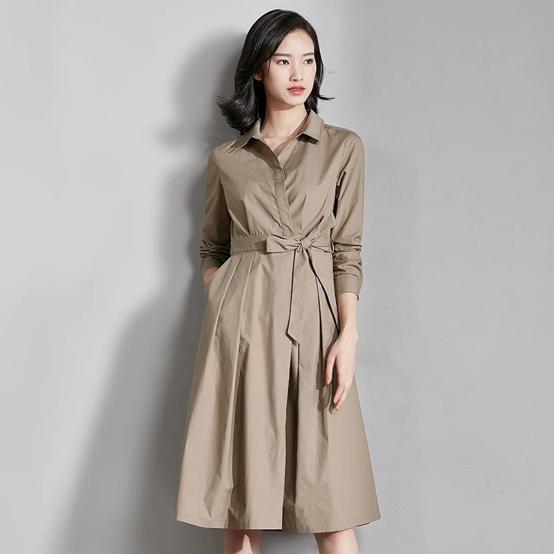 

Onlyplus Autumn Winter Long Sleeve OL Office Dress Fashion Business Overcoat Dress A-Line Fashion Women Work Dresses For Female