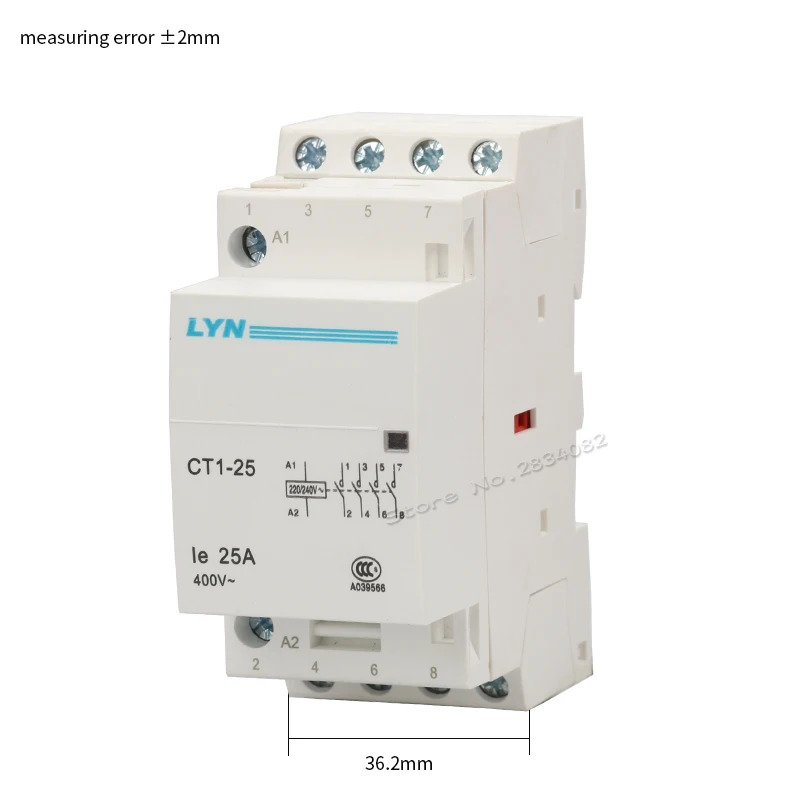 4P контактор переменного тока 25A бытовой контактор 220V 240V 400V~ 4NO 4NC 2NO2NC 50/60 Гц 35 мм din rail CT1-25 нового типа