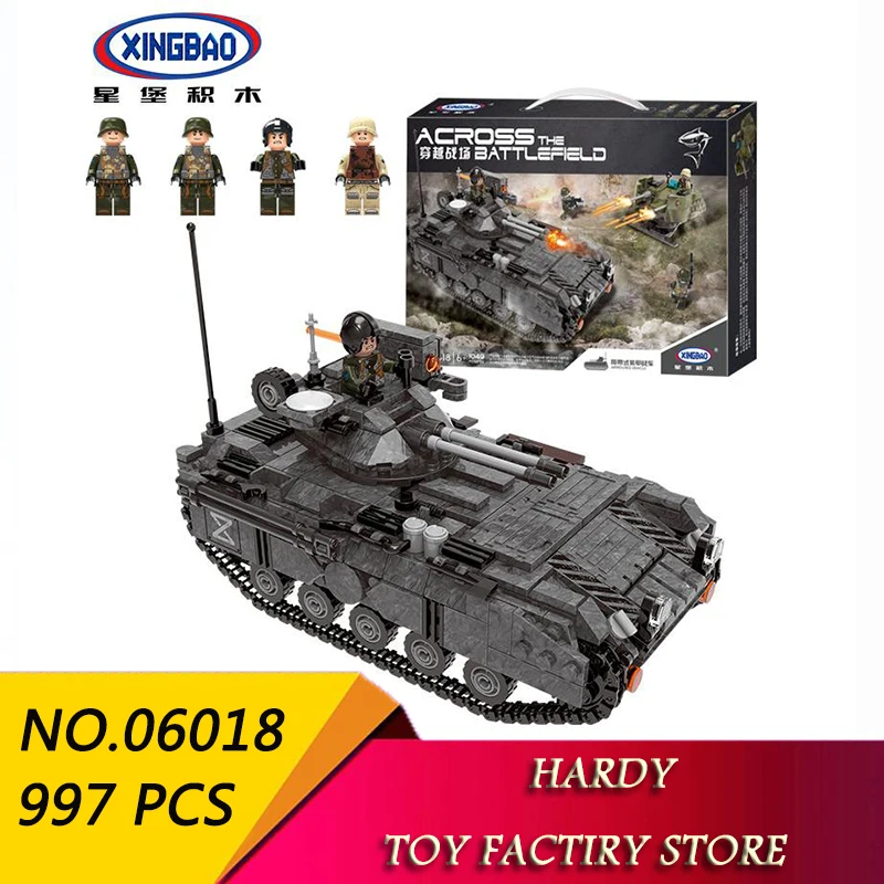 

Xingbao 06018 997 PCS Military Series Tank Armored Vehicle Combat Vehicle Children Assemble Particle Toys Building Blocks