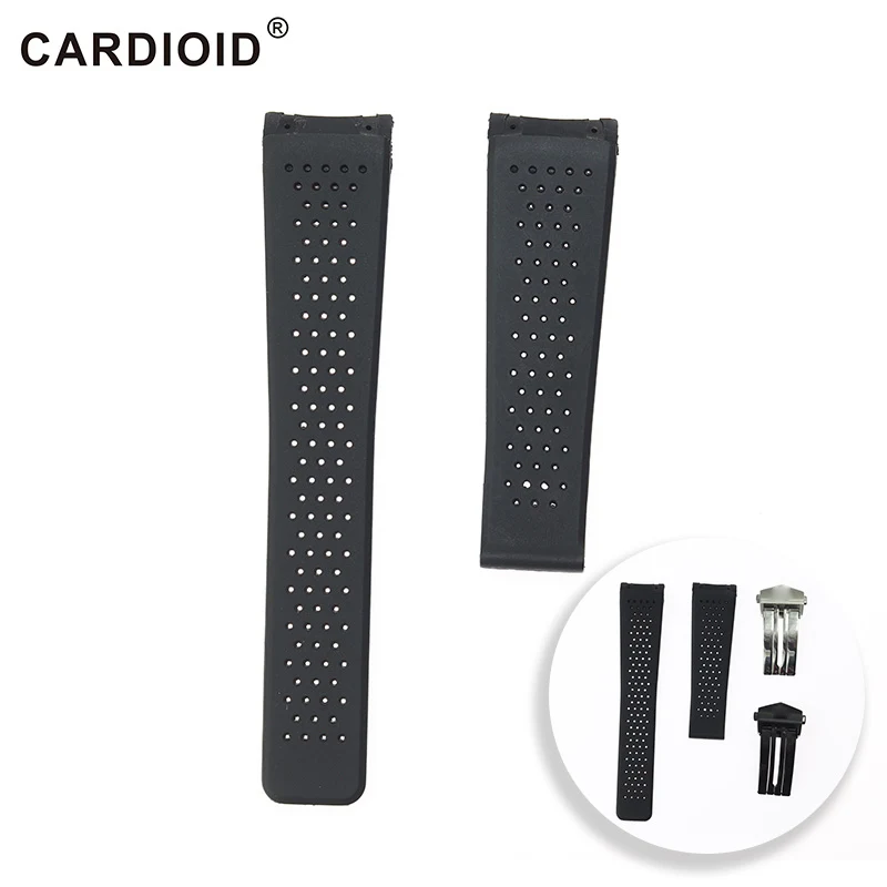 

Fashion 22mm Silicone Watchband For TAG HEUER CARRERA Series Men Breathable Band Soft Watch Strap For TAG HEUER Wrist Bracelet