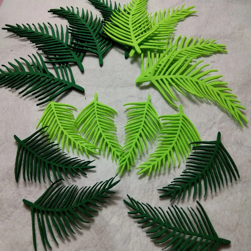 16 штук ZYOKRA брендовый Дизайн смешанный большой маленький зеленый лист войлочная ткань ручной работы нетканое украшение рукоделие фетровая ткань
