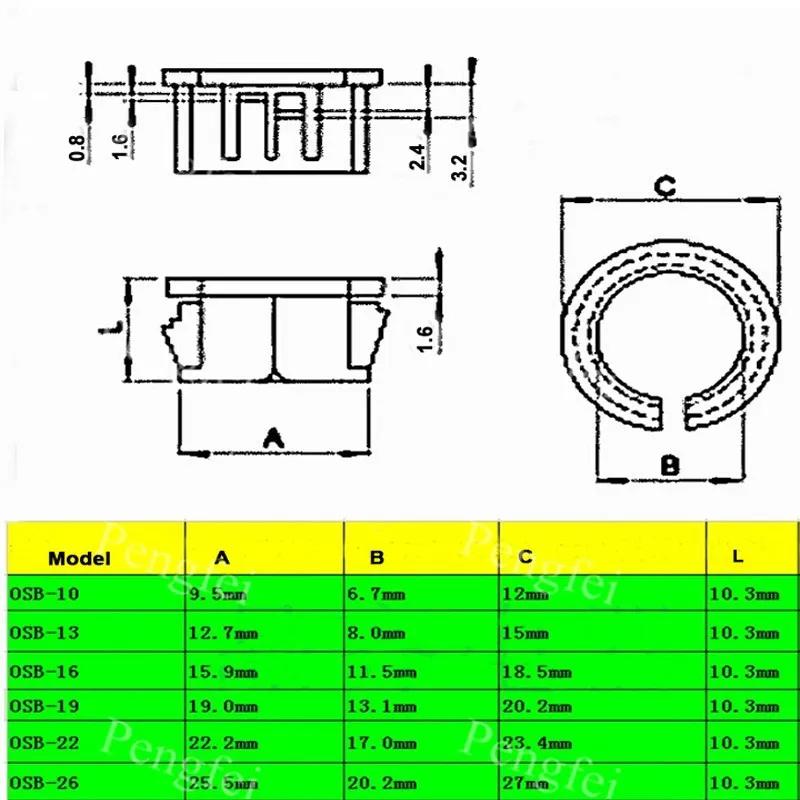 OSB-16 Втулка с фиксатором/втулка/кольцевой Тип отверстия Пластиковая катушка/пластиковая втулка