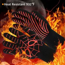 Противопожарные перчатки, устойчивые к высокой температуре, перчатки для микроволновой печи, барбекю 932F-1472F, жаркий огнестойкий рабочий перчатки для барбекю