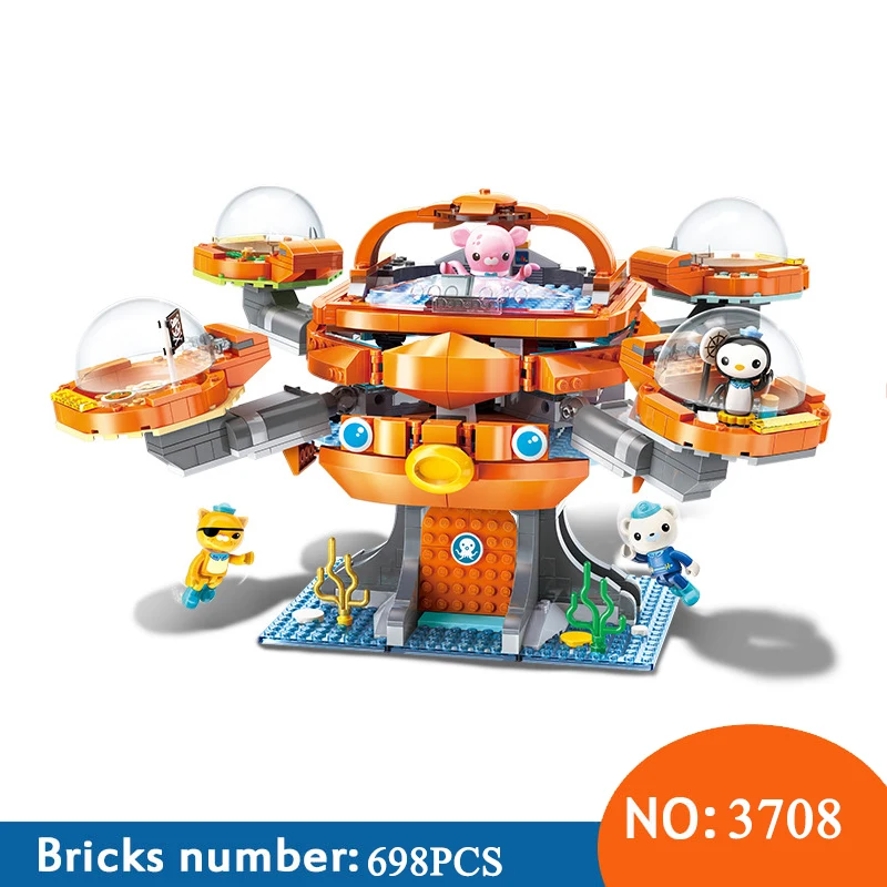 

Enlighten 3708 698pcs Octonauts Octopus Octopod Playset & Barnacles Building Blocks Toys For Children