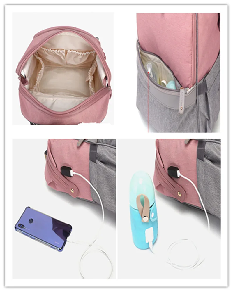 Spring New Baby Nappy Backpack Mommy and Daddy Outdoor Travel Shoulder Bags Fashion Multi-function Kids Bottle Diaper Bag Large05
