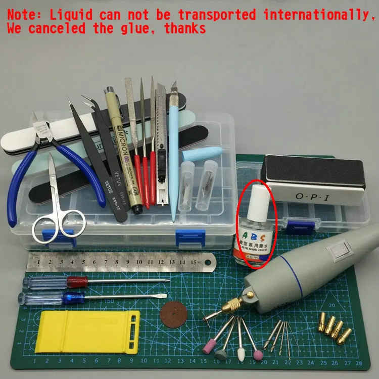 

Gundam Military Model Making Tools Kit Toy Tweezers Cut pliers Graver Polished Assembly Tool - 22pcs/set