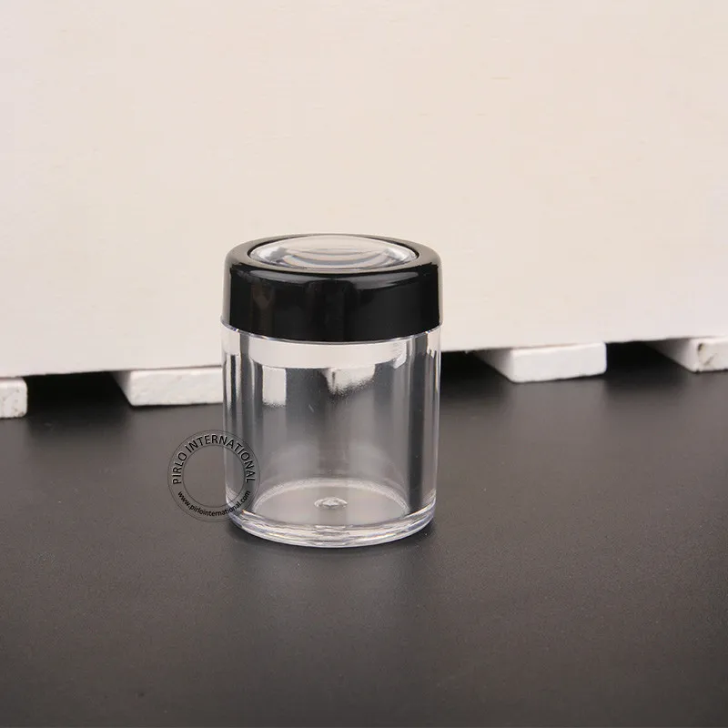 Free Shipping 10pcs x Excellent 10g Plastic Powder Jar With Black Lid