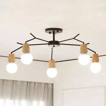 

Nordic Wooden Modern LED ceiling Light For home Living Room Bedroom Ceiling Lamp Luminaire Lampara Techo XUYIMING