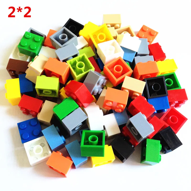 

100g 80PCS 2X2 Basic High Bricks 2*2 4 Holes DIY Building Blocks Toys