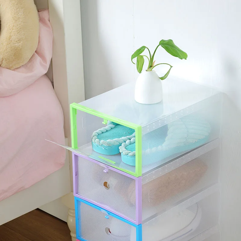 Multi-Purpose Dust-Proof Shoes Box Home Creative Foldable Drawer Storage Boxe Combination Transparent Environmental