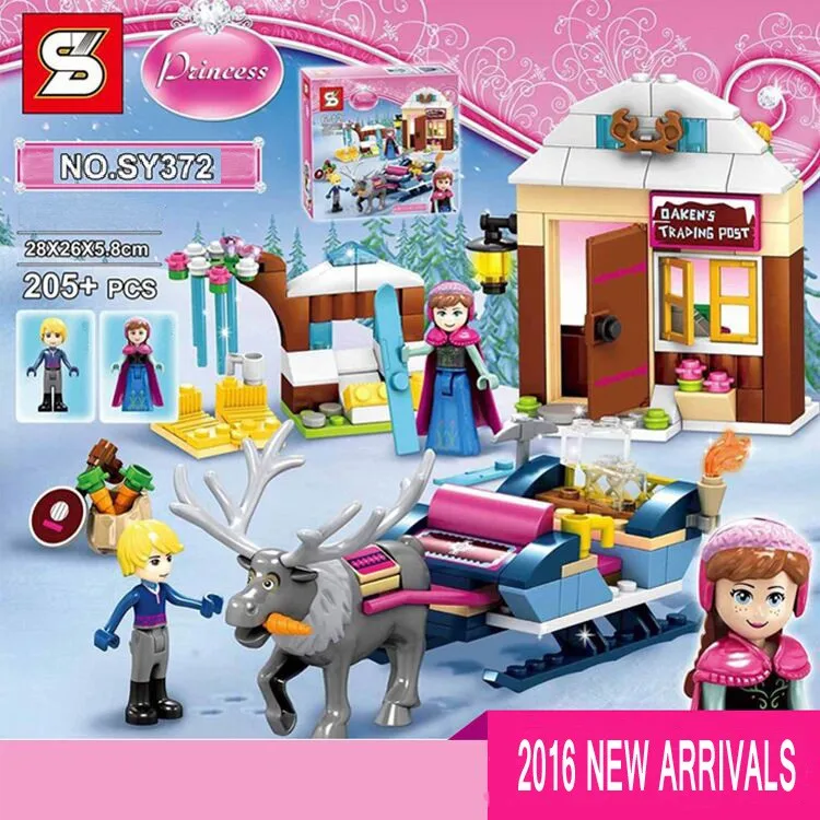 

205pcs Princess Anna And Kristoff's Sleigh Model Set SY372 Building Blocks Friends Gifts Toys  Princess 41066
