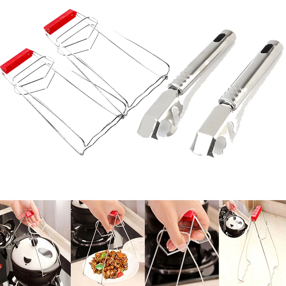 

Stainless Steel Bowl Holder Clamp Pot Pan Gripper Clip Hot Dish Plate Bowl Clip Scald Proof Antiskid Tongs Handle Kitchen