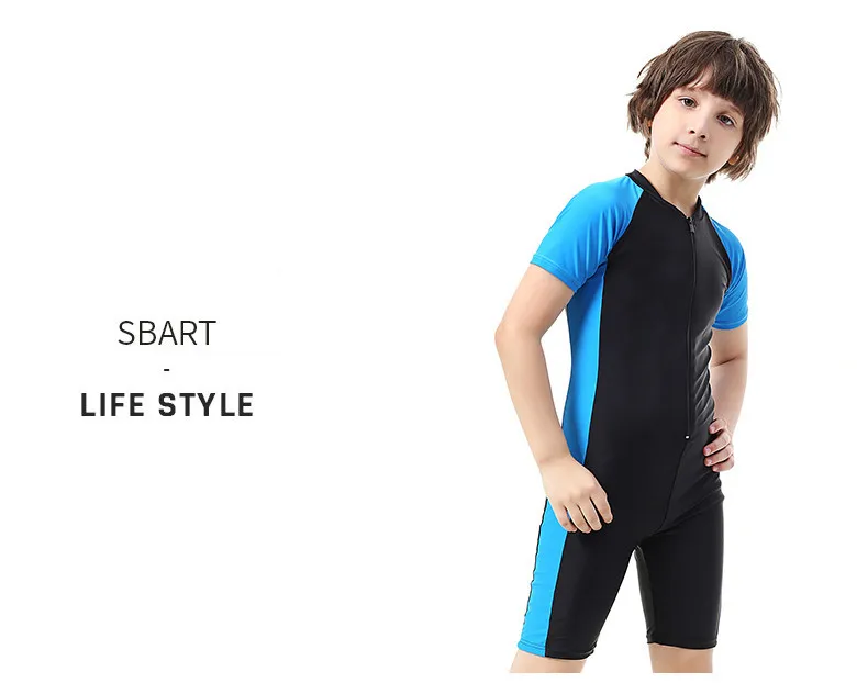 SBART Lycra Shorty Swimwear for Boy Girl Sun Protection Children Kids Swimming Bodysuits Elastic Quick-dry Bathing Suits