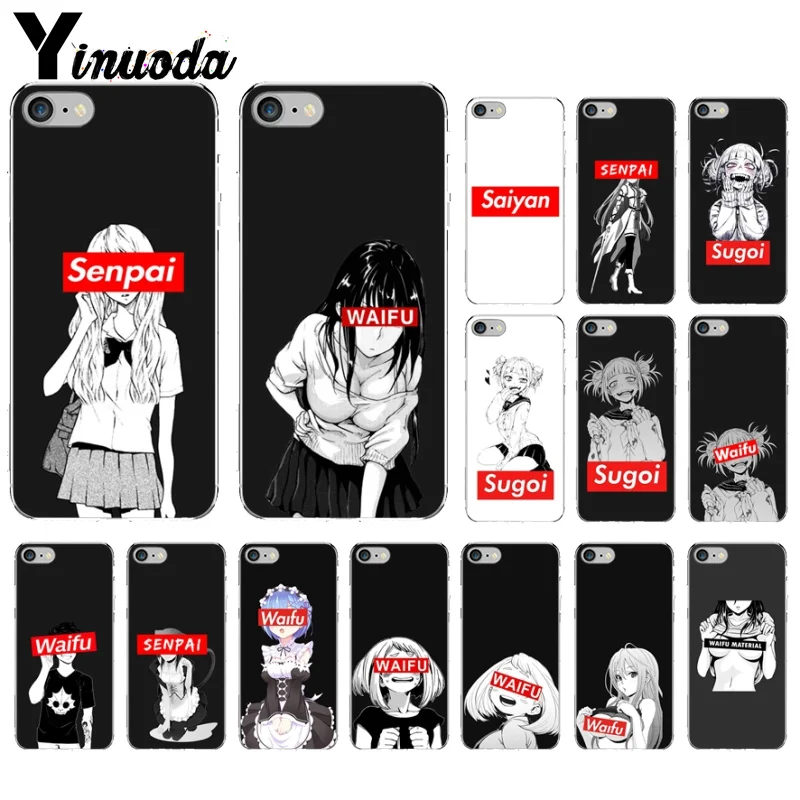

Yinuoda Sugoi Senpai Anime Waifu Transparent TPU Soft Silicone Phone Cover for iPhone X XS MAX 6 6S 7 7plus 8 8Plus 5 5S XR
