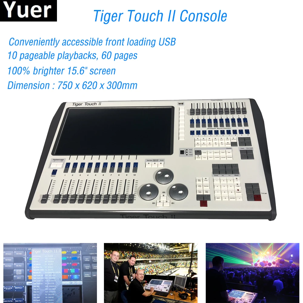 

Flightcase Pack DJ Equipment Tiger Touch II Stage Effect Light Console For DJ Disco DMX Controller Beam Spot Wash Moving Head