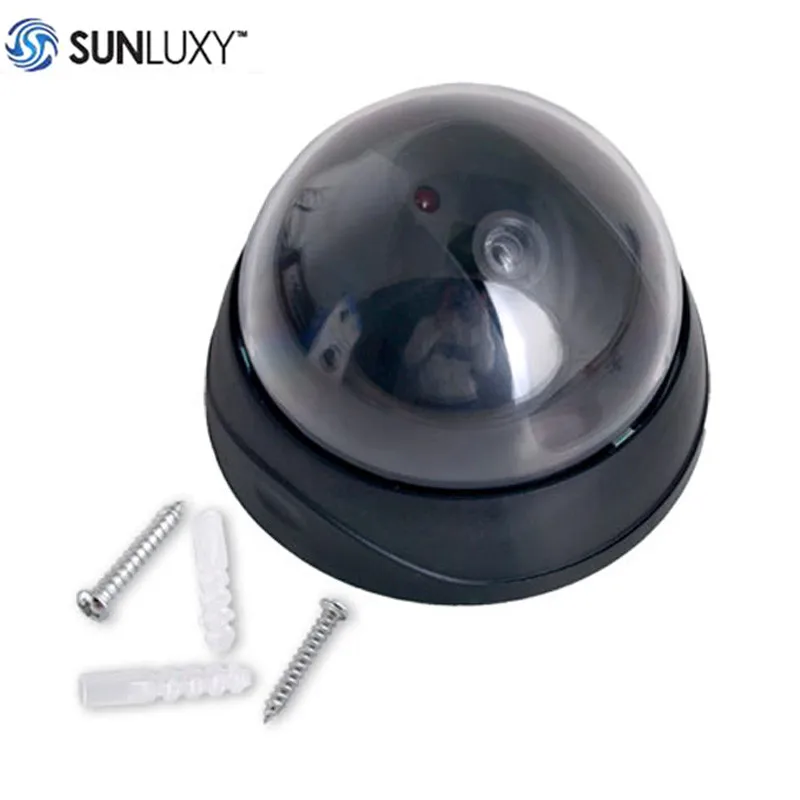 

SUNLUXY 5pcs 3.54'' 9cm Fake Camera Indoor Outdoor Dummy Dome Cam with Red LED Light Indication for Home Security camera safety